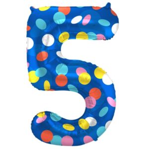 Balónek fóliový číslo 5 Lentilky 86 cm