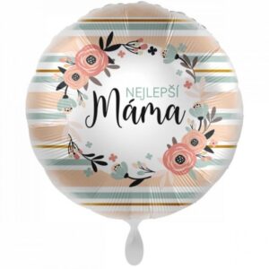 Balónek fóliový s pruhy Nejlepší máma 43 cm