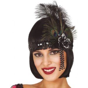 Čelenka flitrová s peřím