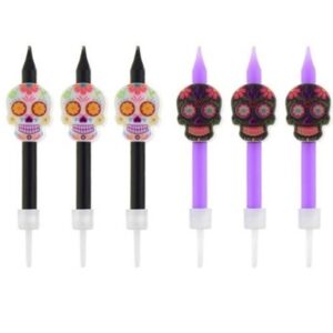 Halloween Dia de los Muertos - Svíčky s Lebkami 6 ks