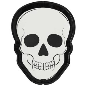 Halloween talíře papírové Lebka 26x20cm 8ks