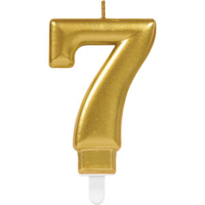 SVÍČKA číslice 7 třpytivá zlatá 9