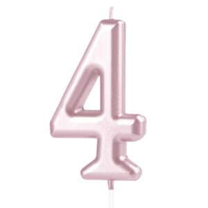 Svíčka dortová číslice 4  Rose Gold 7 cm