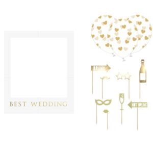Svatební set do fotokoutku Best Wedding s rámečkem a balónky