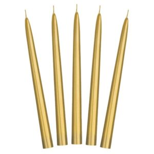 Svíčka kónická zlatá 10 ks 24 cm