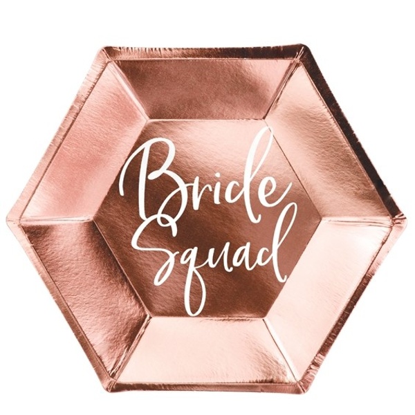 TALÍŘE papírové BRIDE squad růžové zlato 23cm