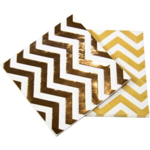 UBROUSKY papírové Zigzag metalické Rose Gold 33x33cm 20ks